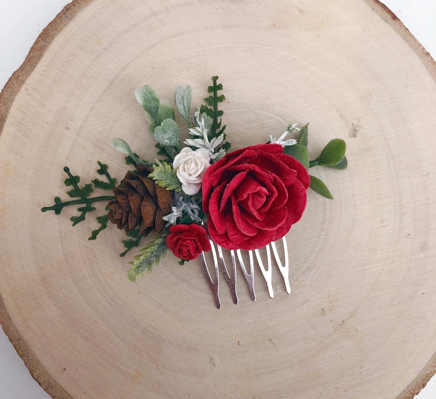 Christmas Flower Hair Comb