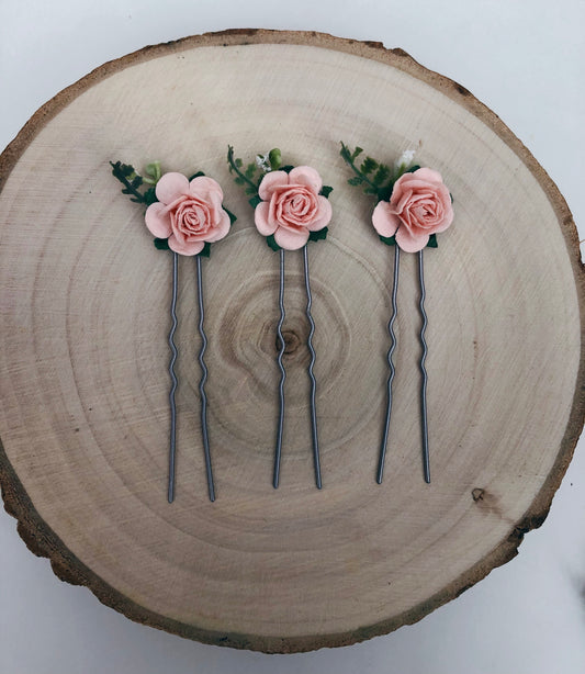 Flower hair pins
