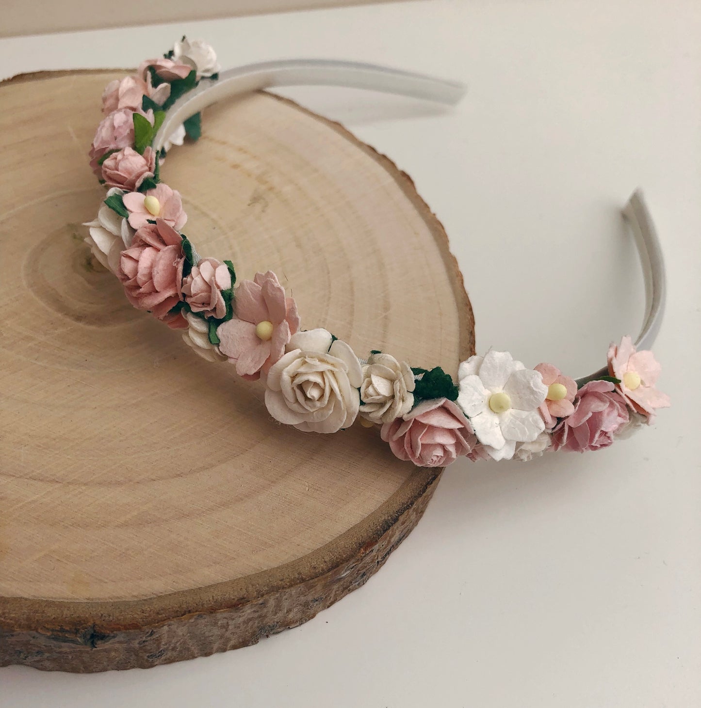 Blush Pink and Ivory Flower Girl headband