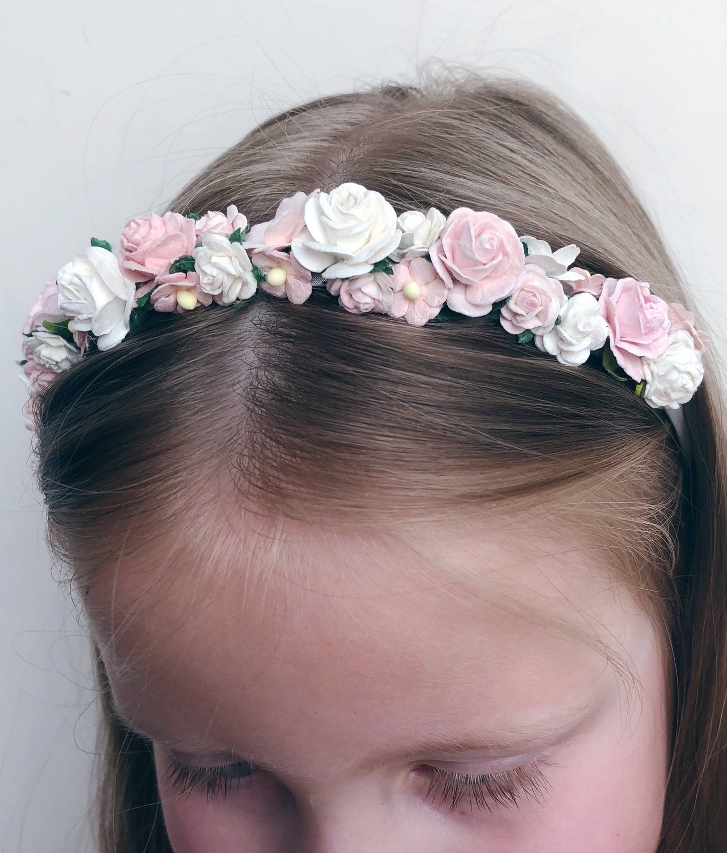 Blush Pink and Ivory Flower Girl headband