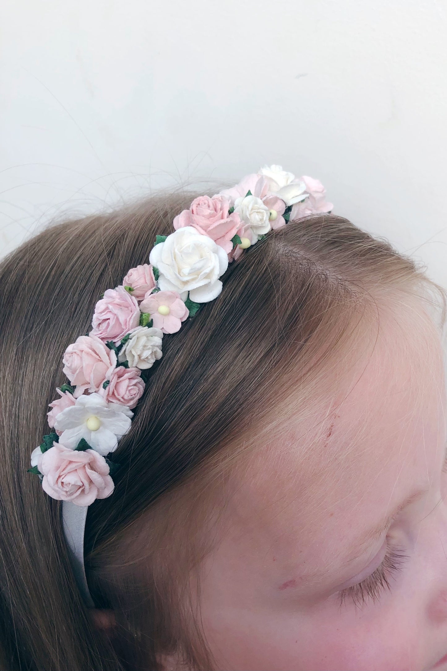 Blush Pink and Ivory Flower Girl headband