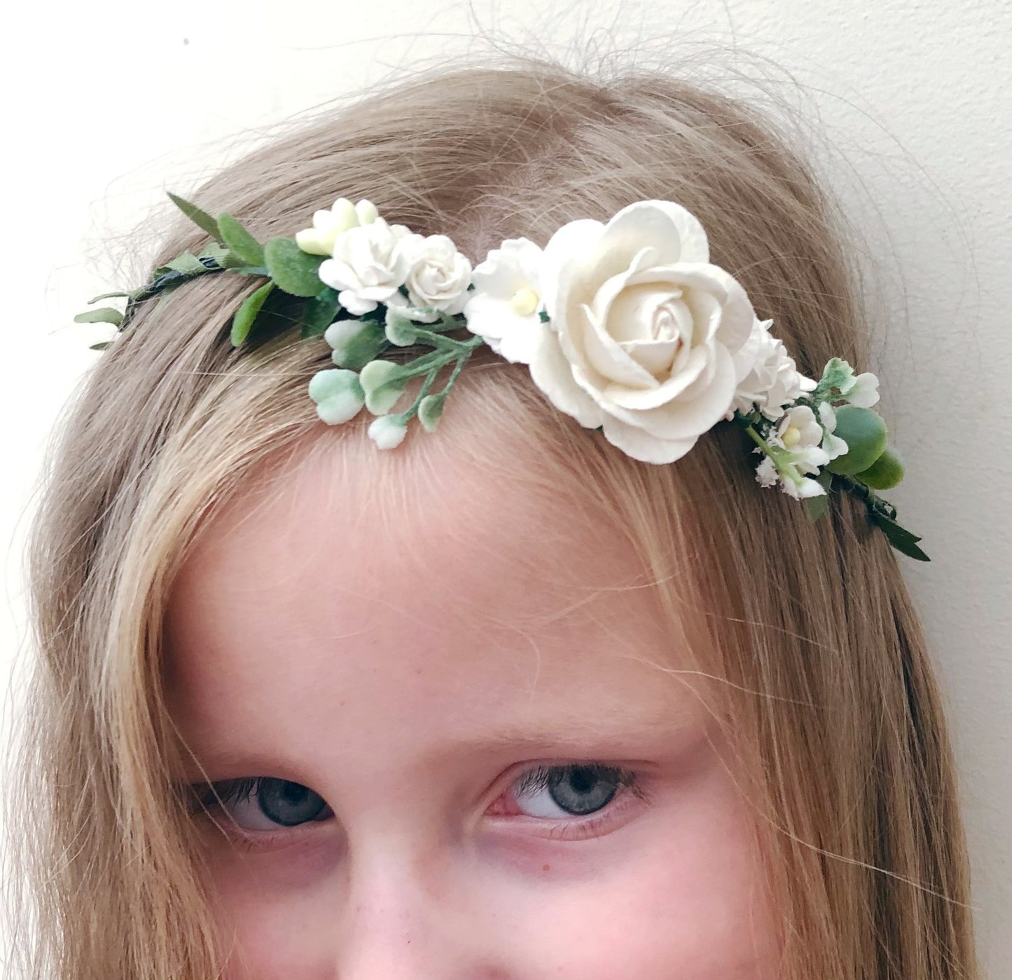 Ivory White Flower Crown