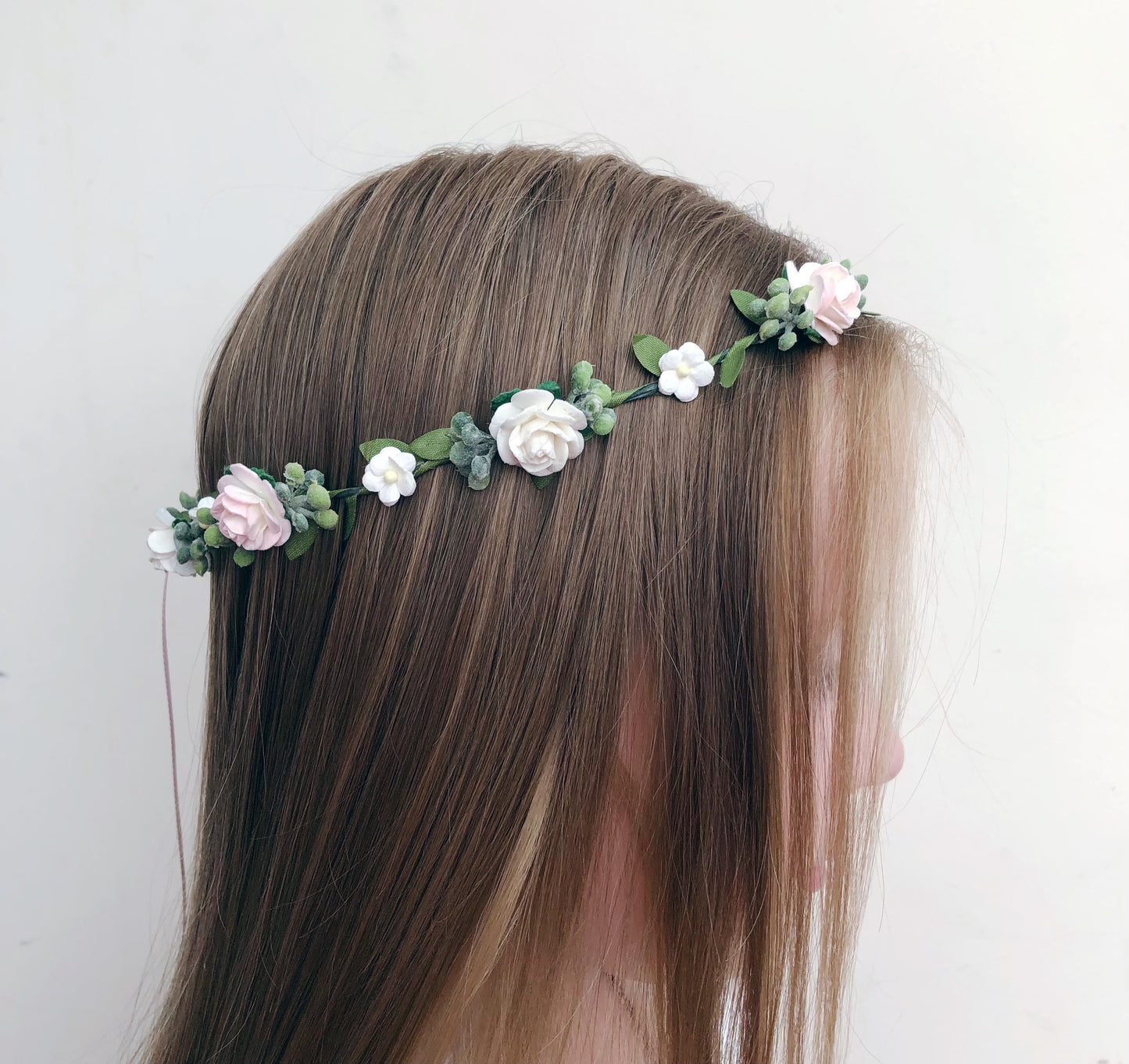 Blush Pink and Ivory Flower Crown