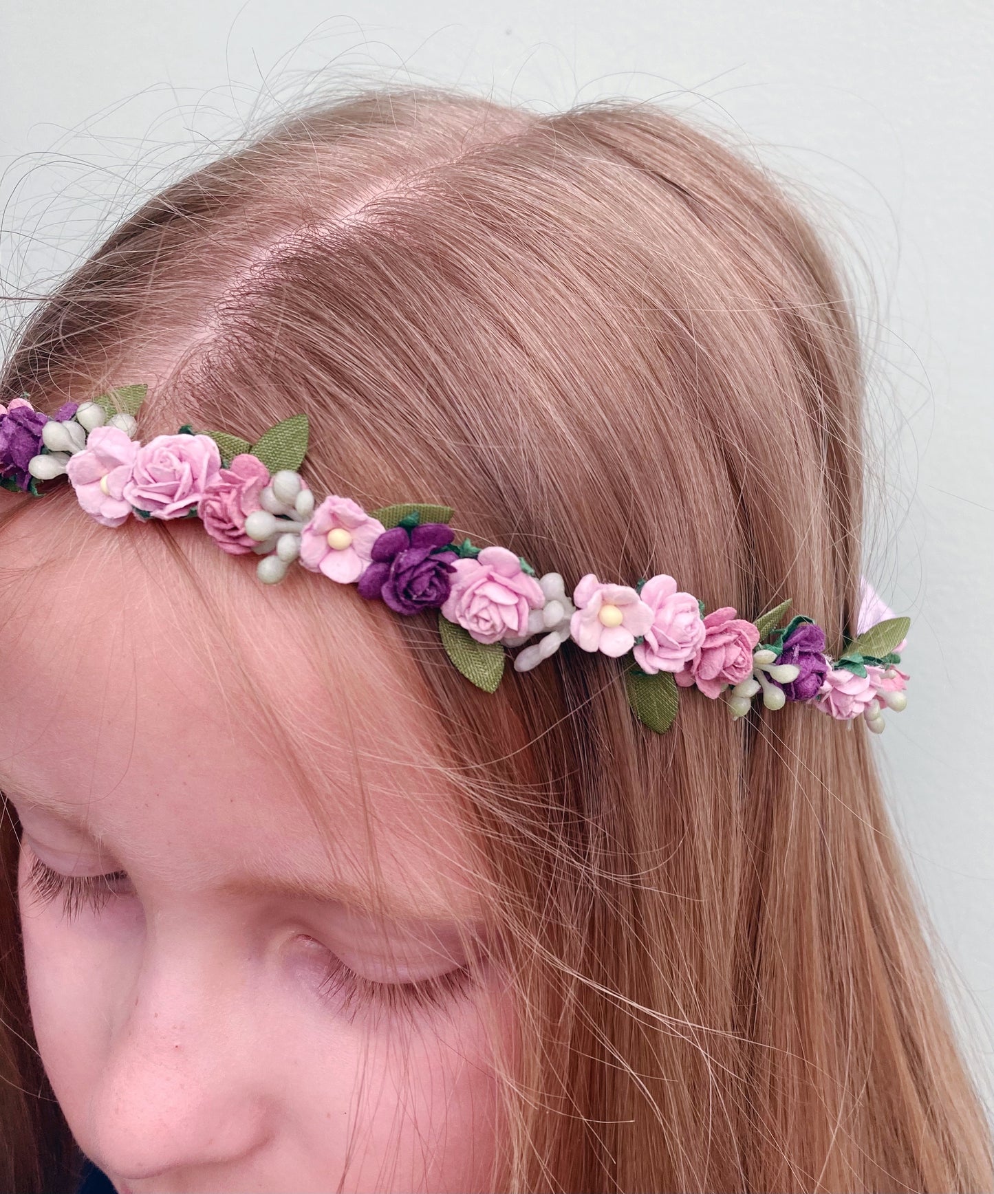 Lilac and purple flower crown