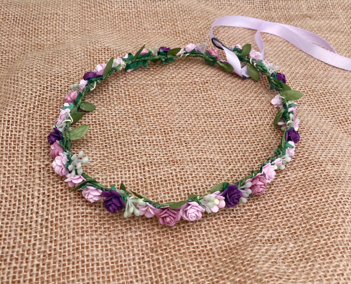 Lilac and Purple Flower Crown