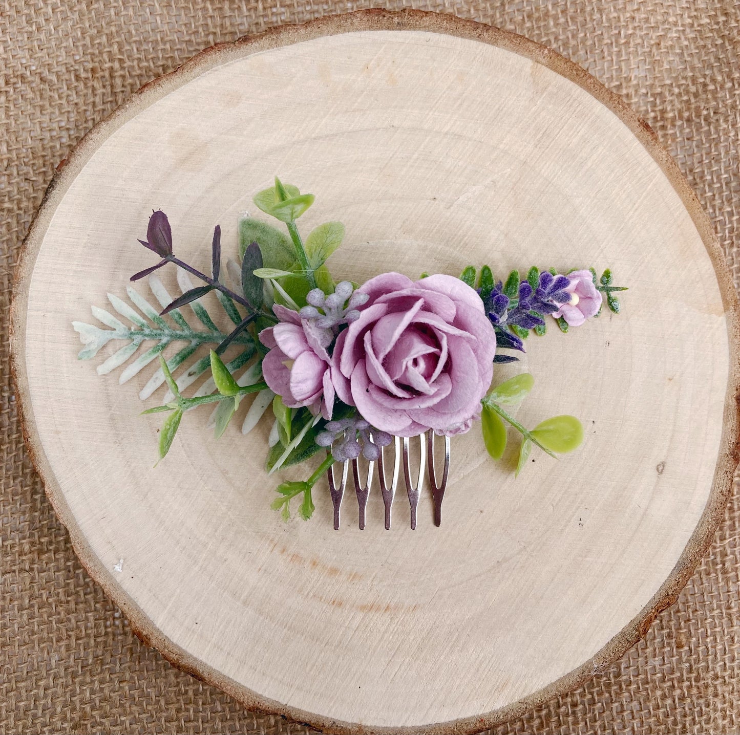Lilac Flower Hair Comb
