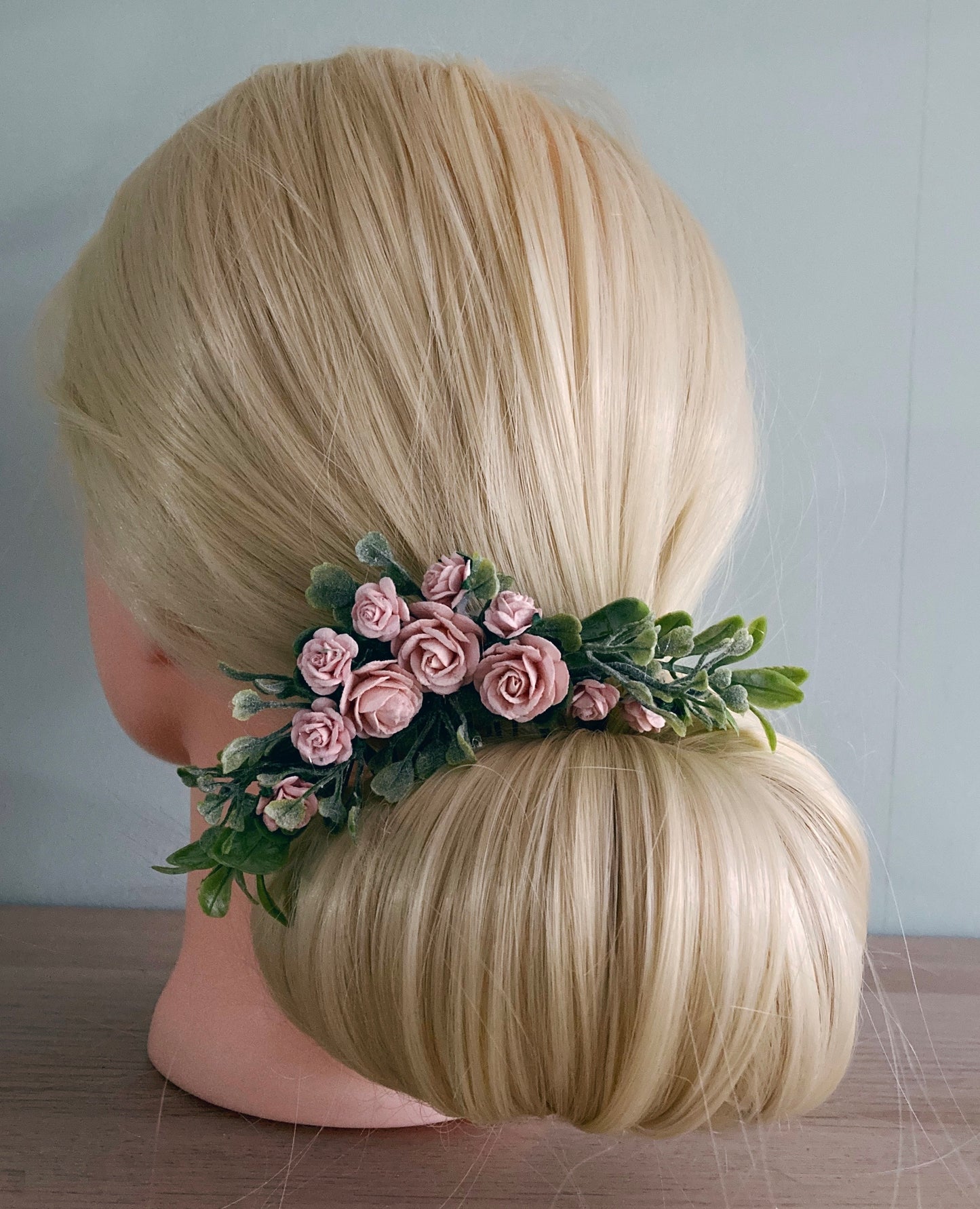Blush Pink Flower Hair Comb