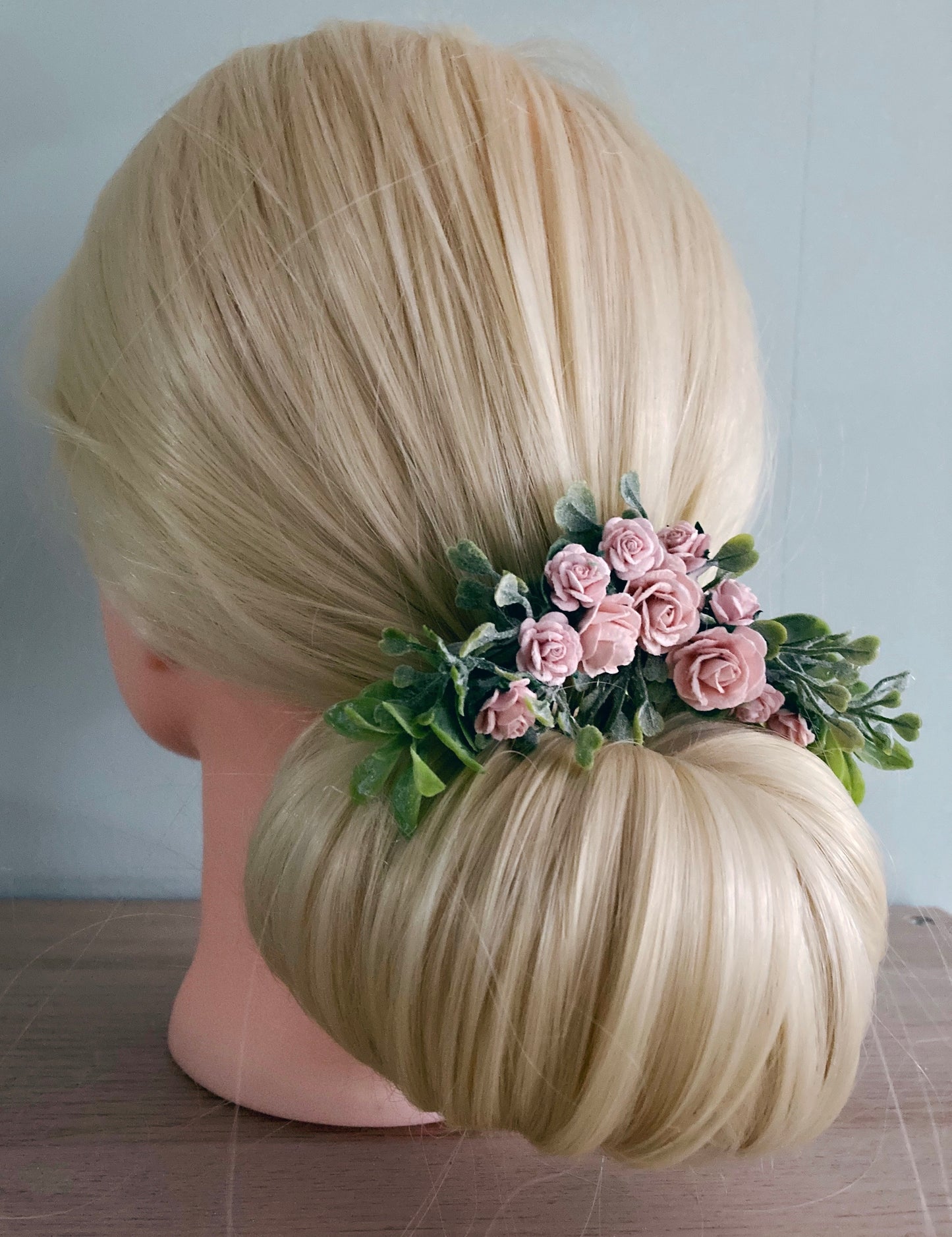 Blush Pink Flower Hair Comb