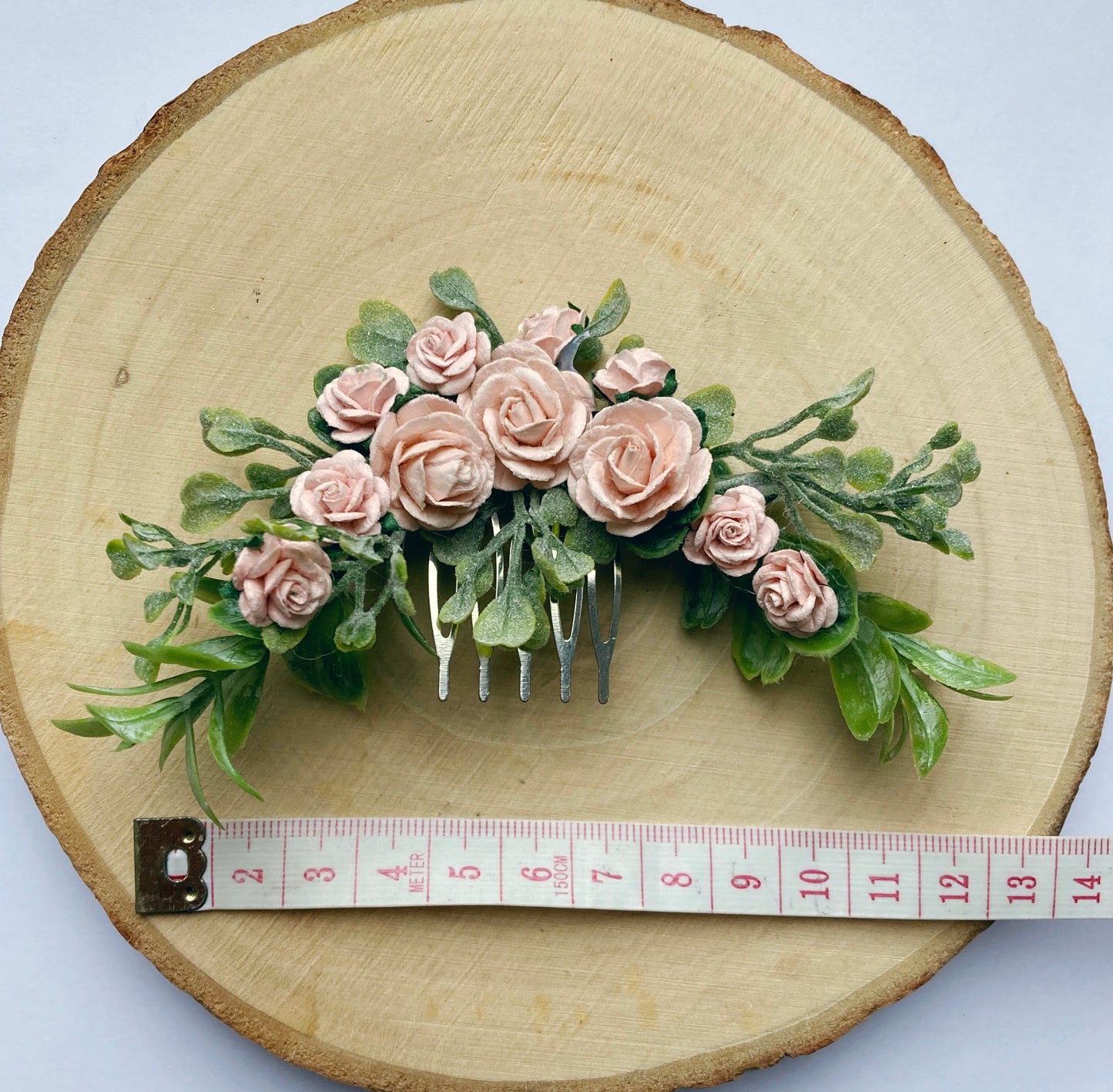 Blush Pink Flower Hair Comb