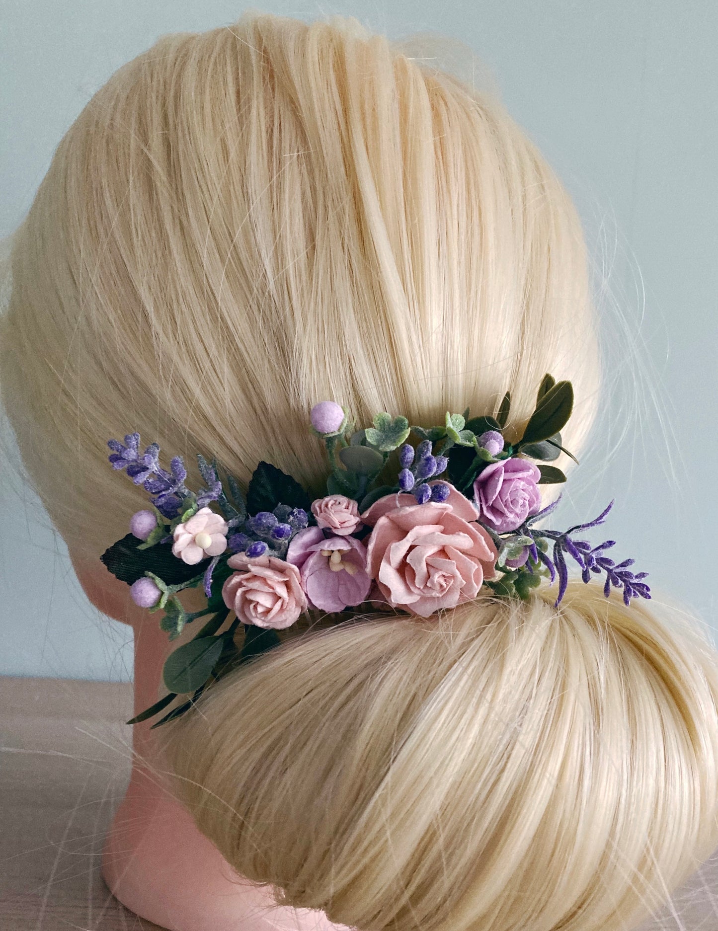 Blush And Lilac Flower Hair Comb