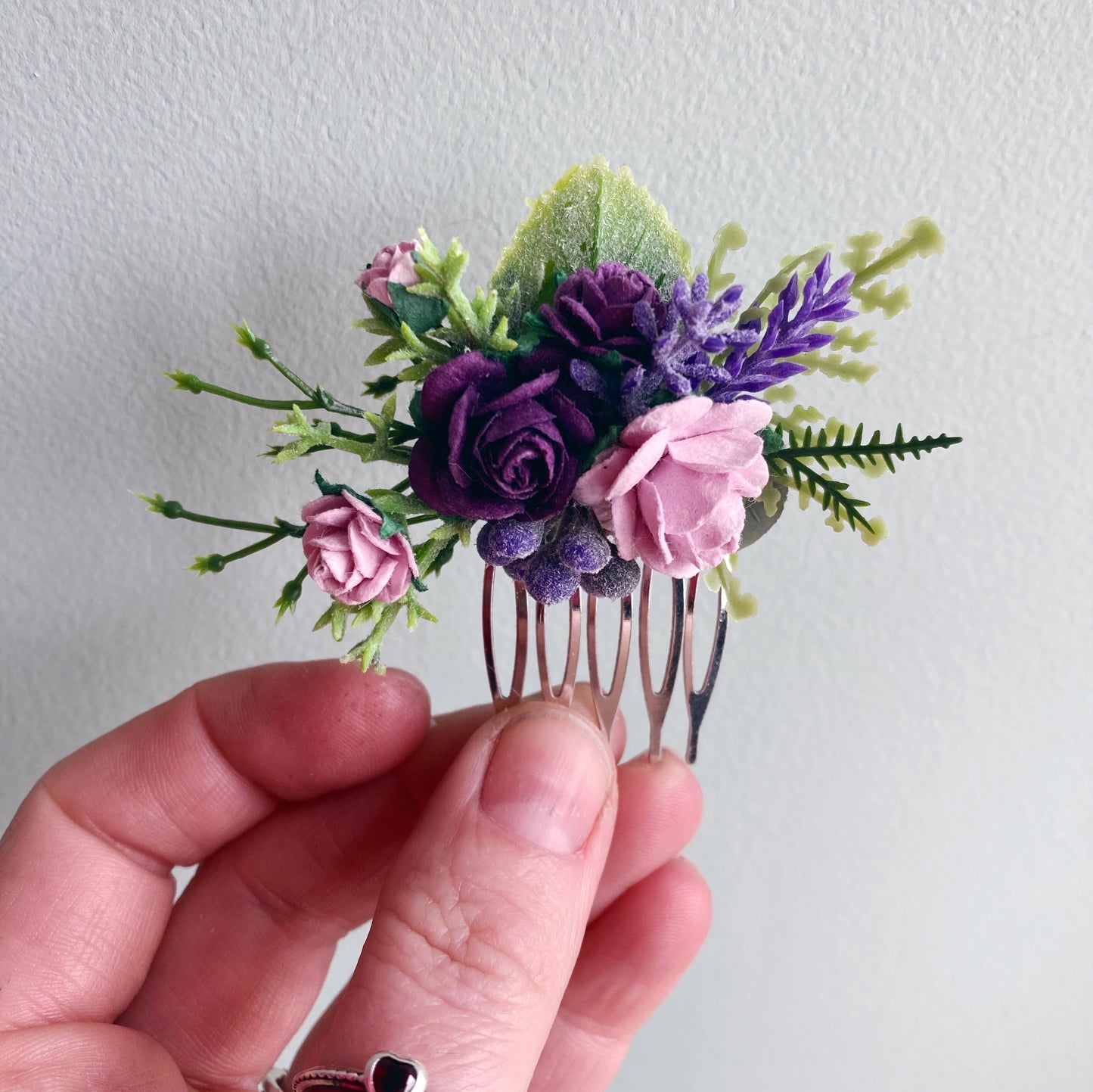 Purple And Lilac Flower Hair Comb