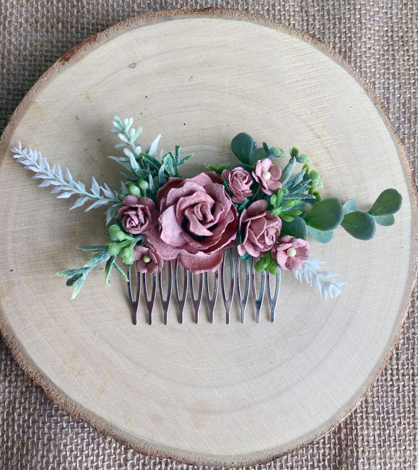 Dusky Pink Flower Hair Comb