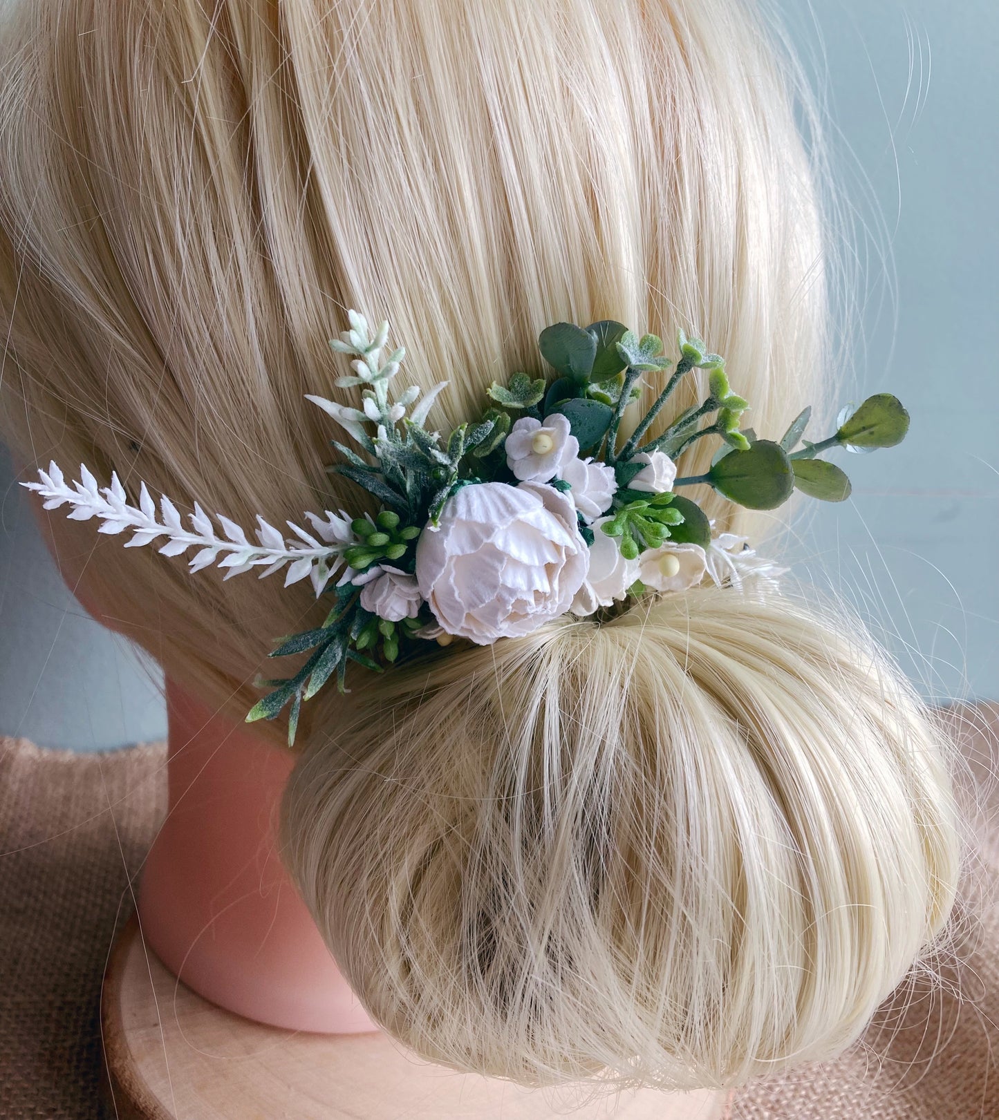 White Flower Hair Comb
