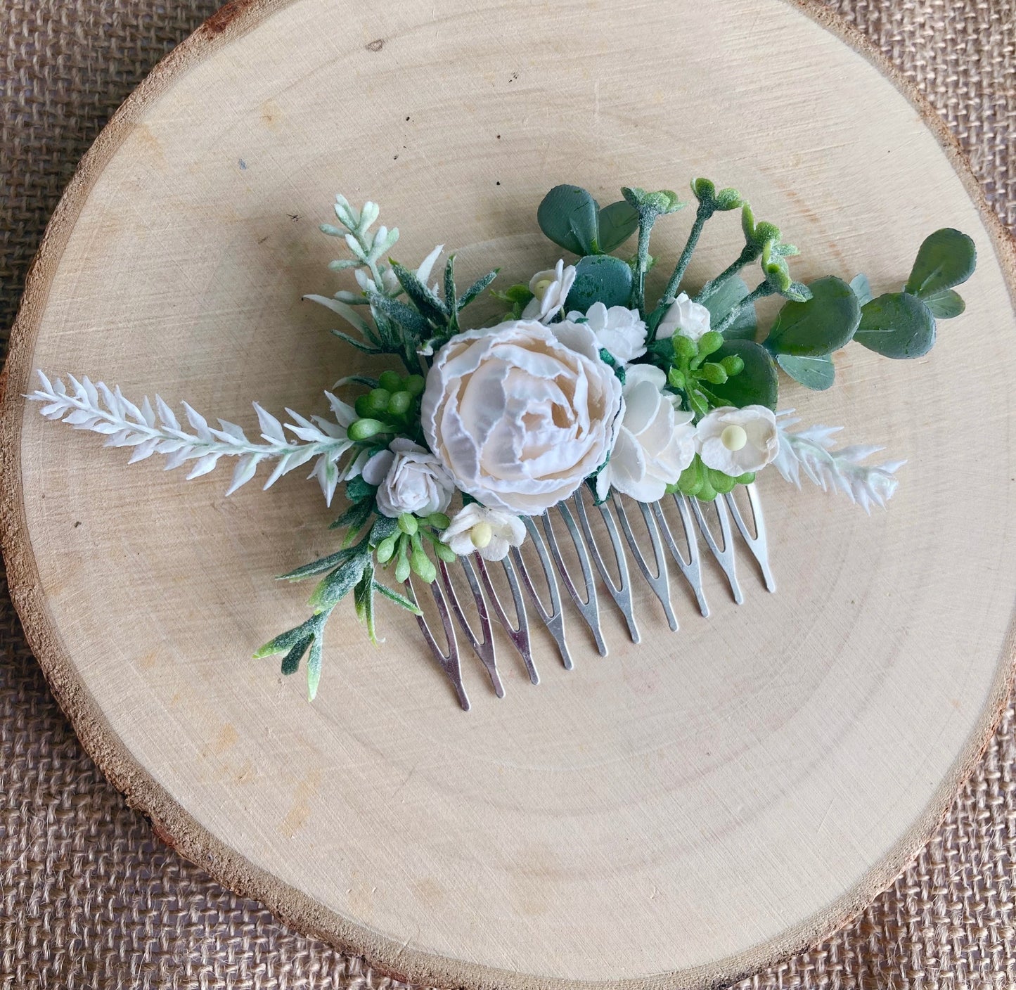 White Flower Hair Comb