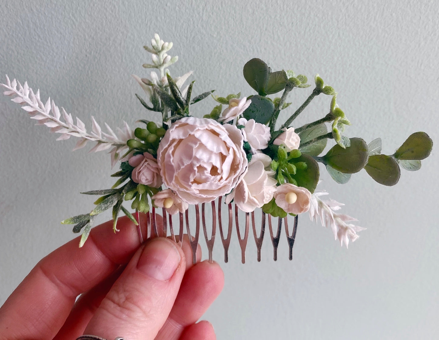 Blush Pink Flower Hair Comb