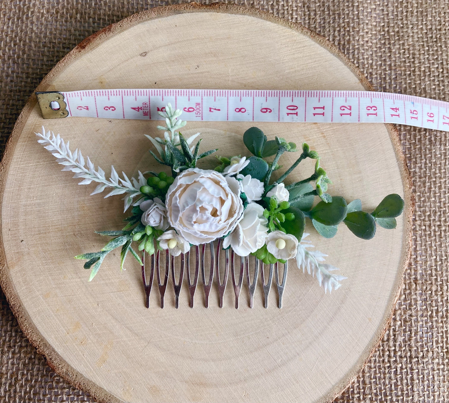 White Flower Hair Comb