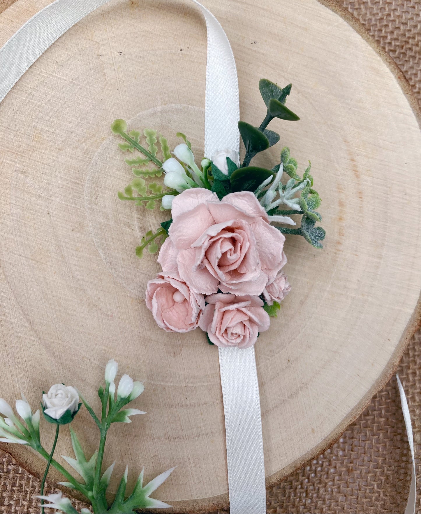 Blush Pink Wedding Prom Flower Wrist Corsage