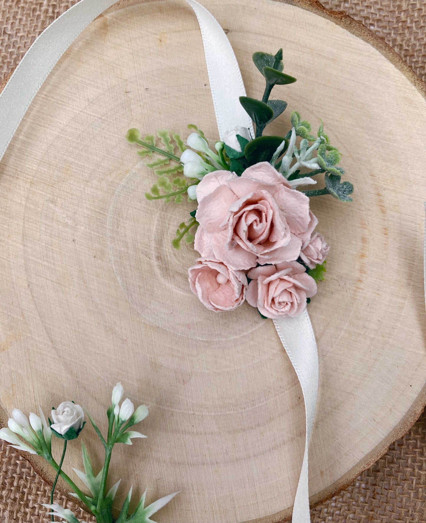 Blush Pink Wedding Prom Flower Wrist Corsage