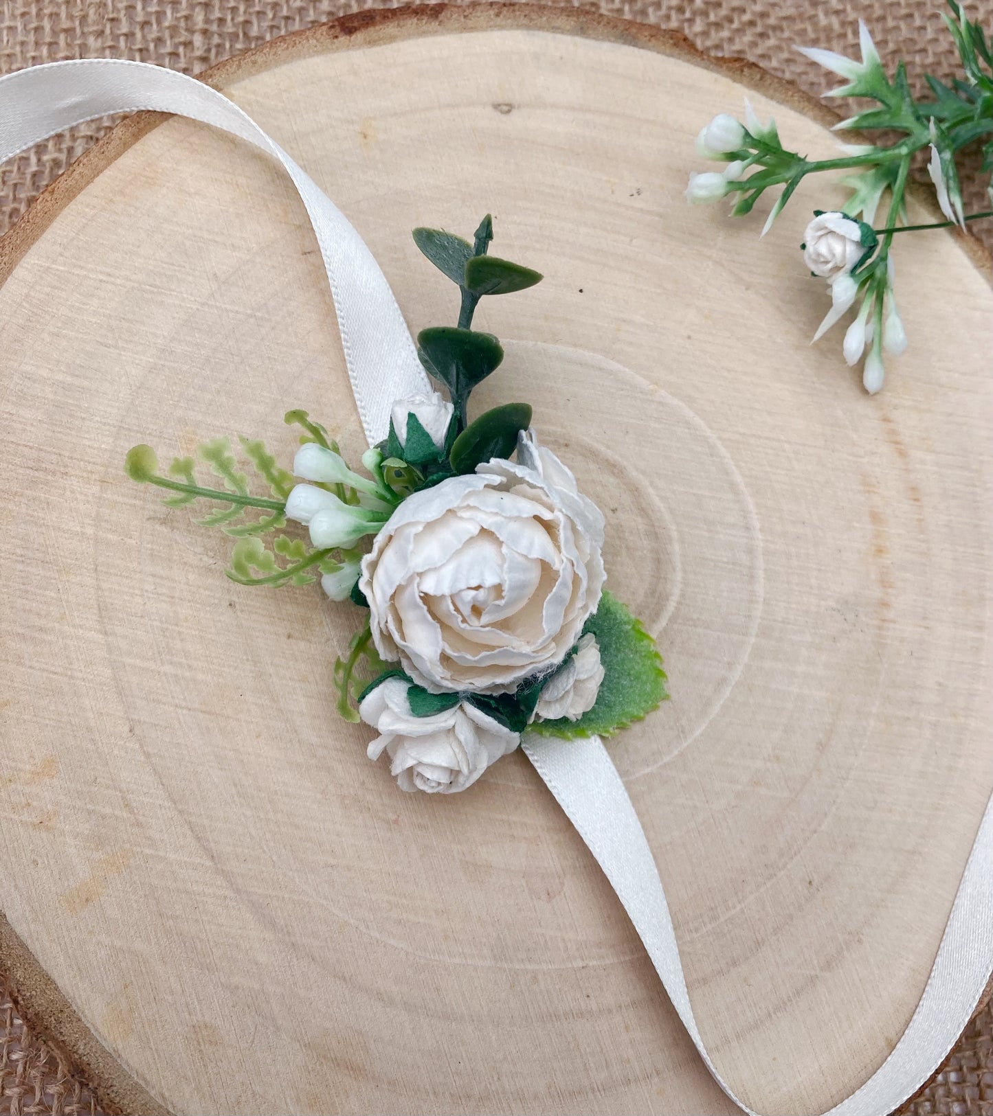 Ivory Wedding Prom Flower Wrist Corsage