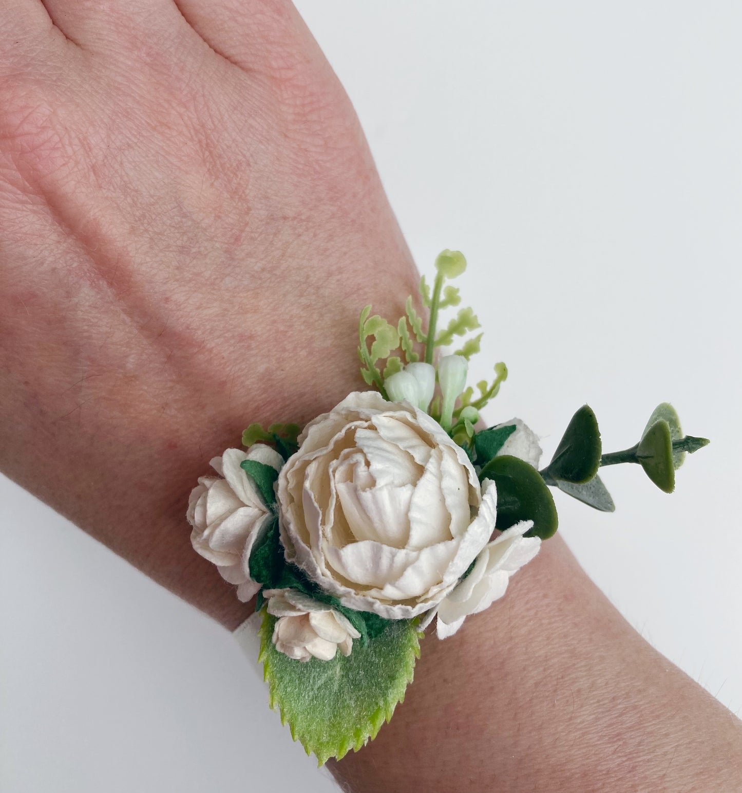 Ivory Wedding Prom Flower Wrist Corsage