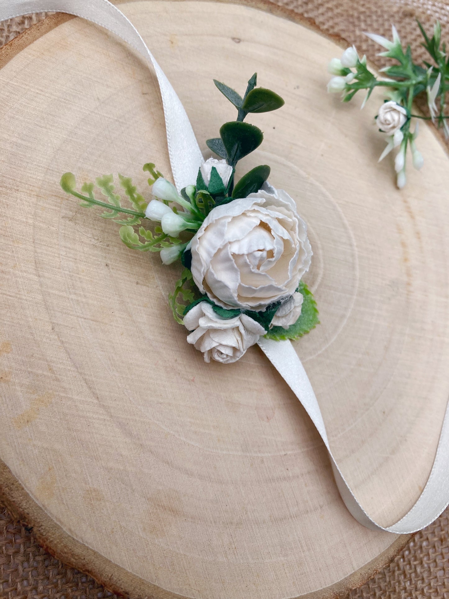 Ivory Wedding Prom Flower Wrist Corsage