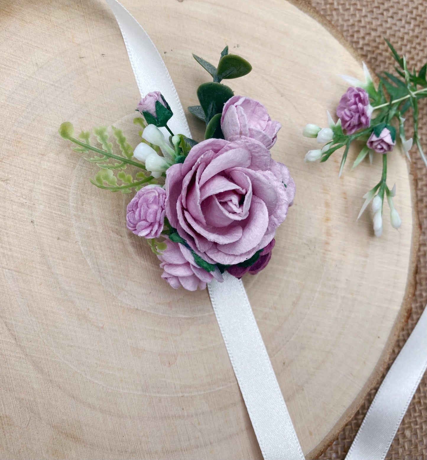 Lilac Wedding Prom Wrist Corsage