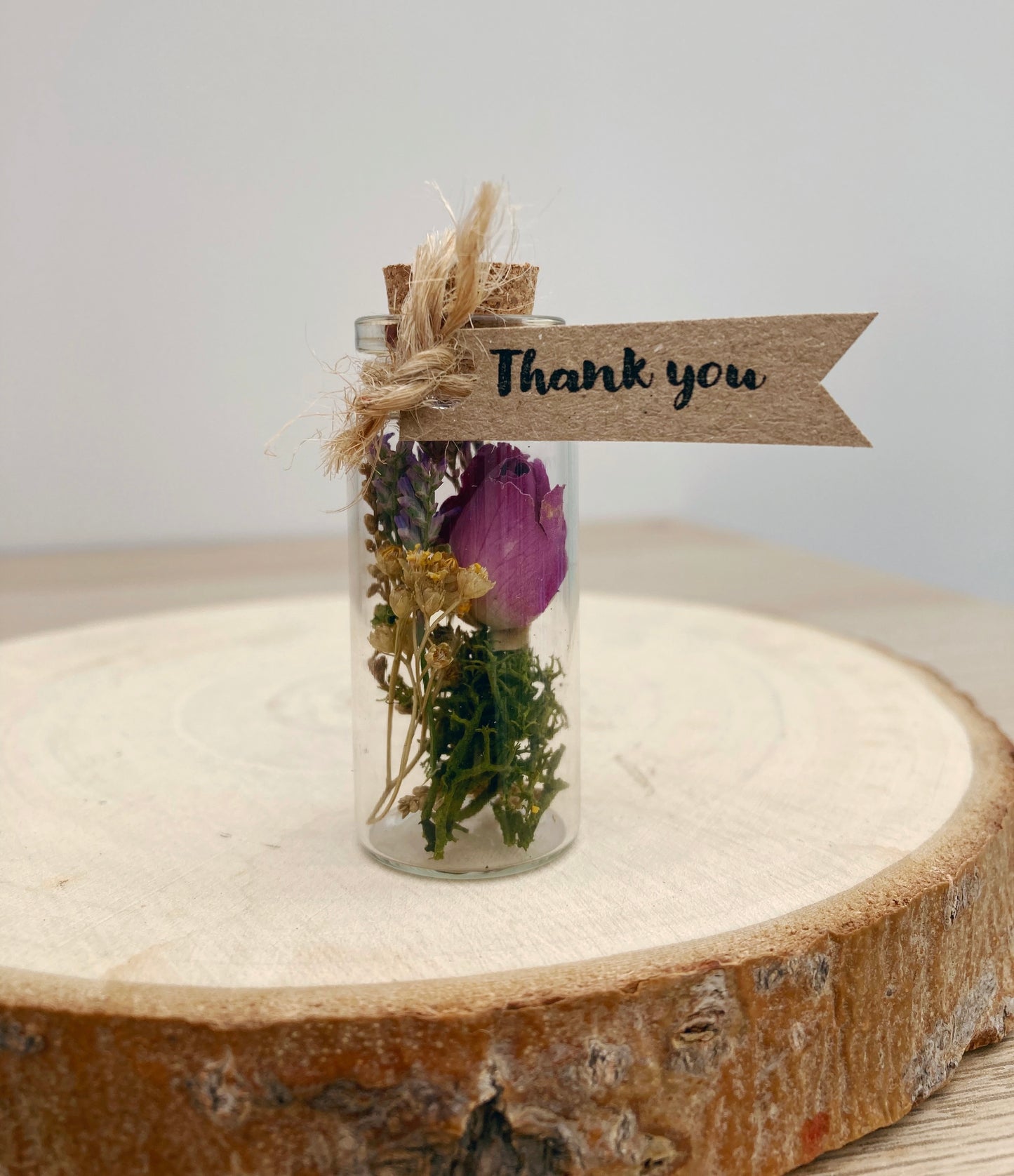 Dried flower jar keepsake, wedding favour