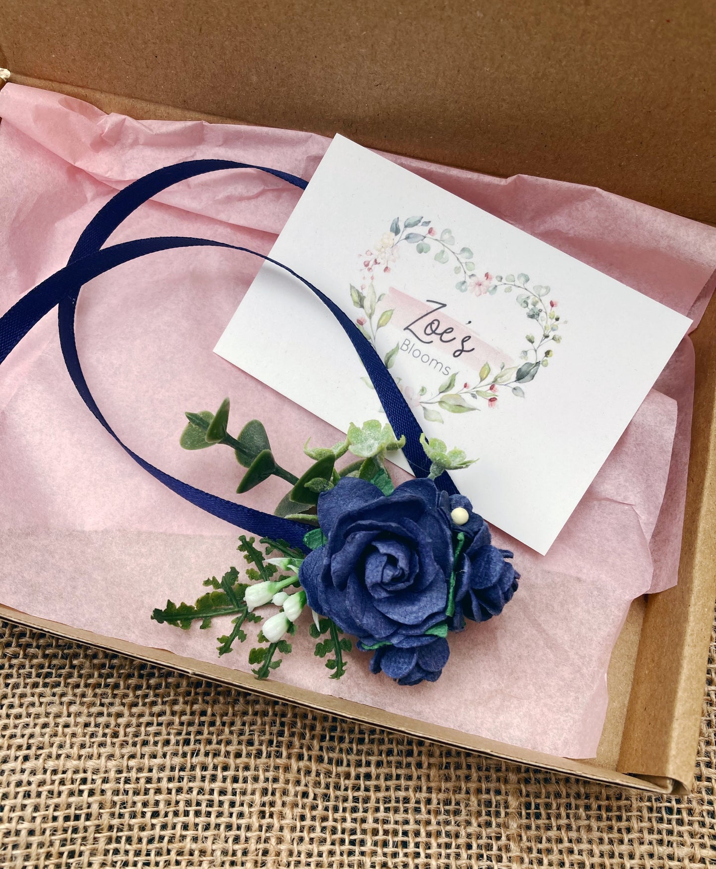 Navy Blue Wedding Prom Wrist Corsage