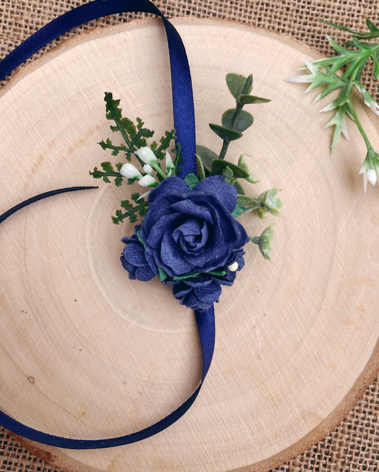 Navy Blue Wedding Prom Wrist Corsage