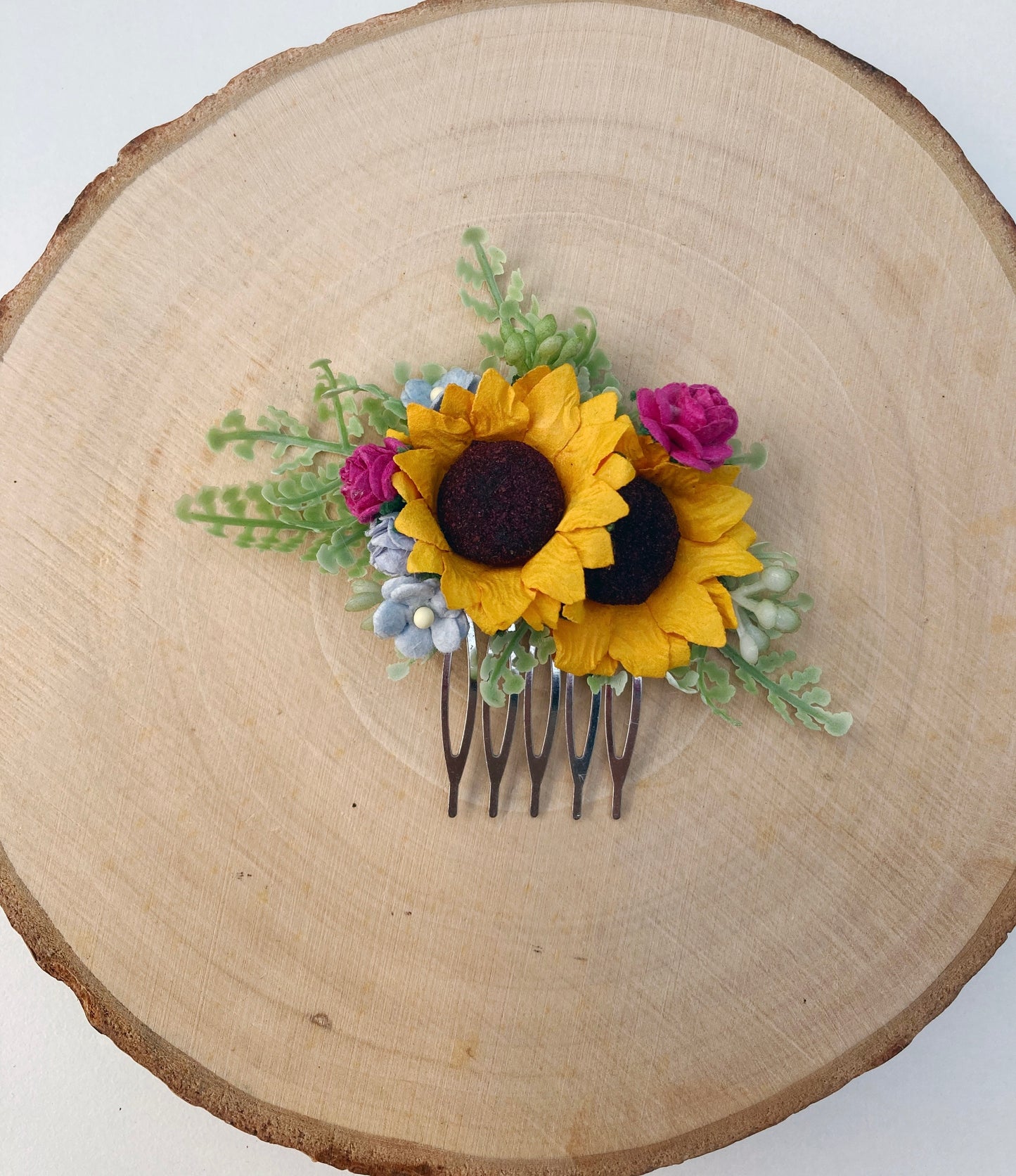 Sunflower hair comb