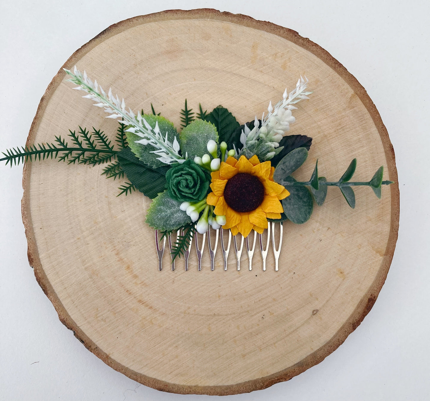 Sunflower hair comb wedding