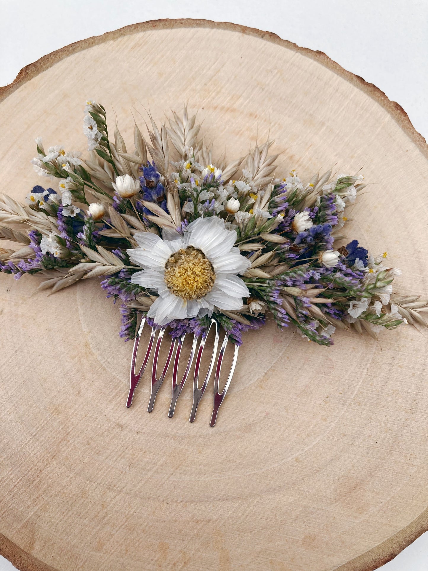 Dried Flower Natural Hair Comb
