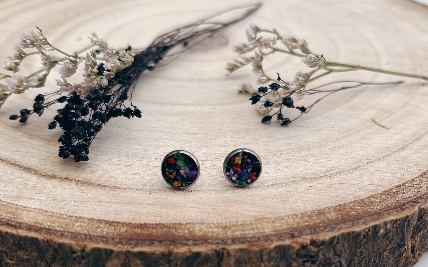 Pressed Flower Studs
