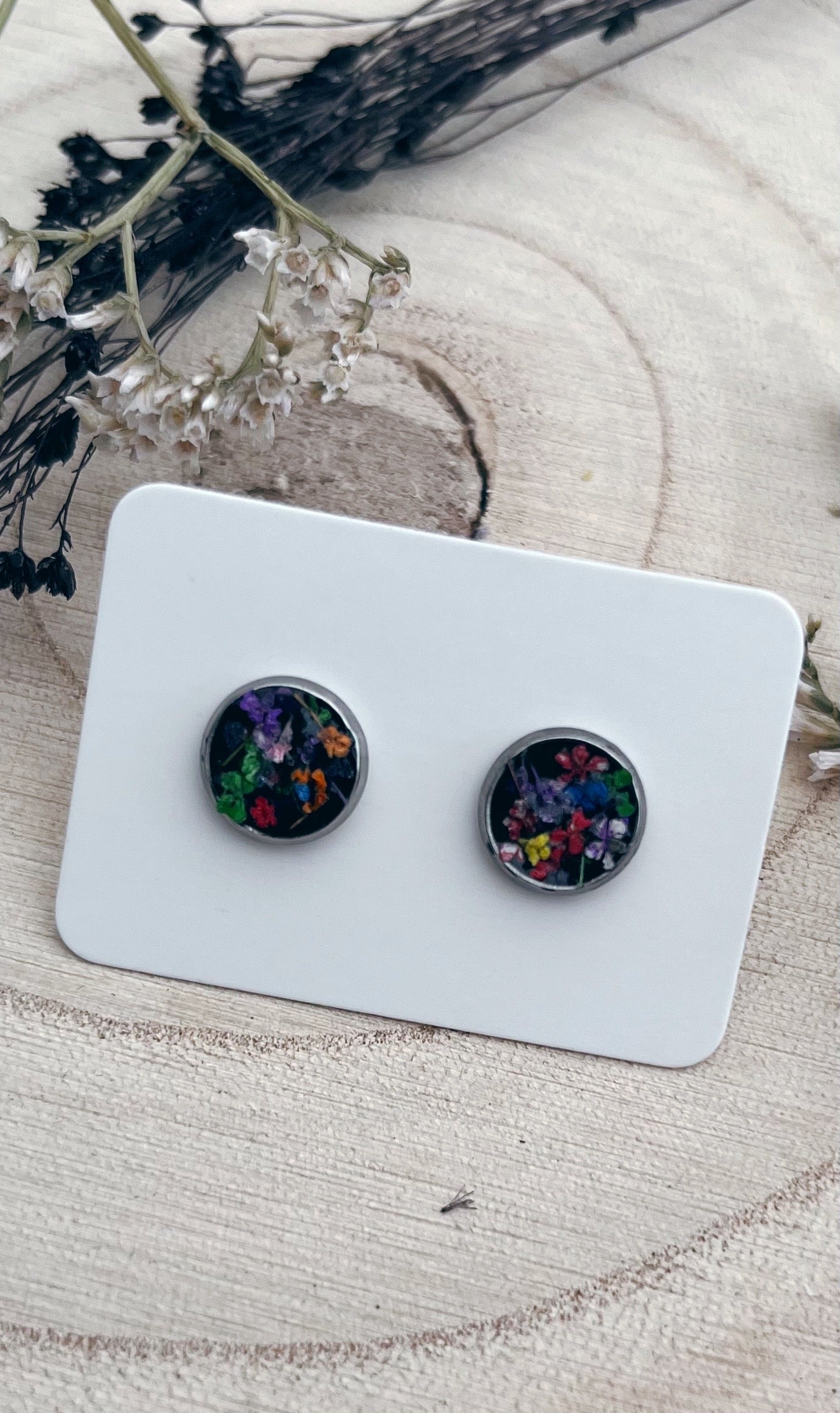 Pressed Flower Studs