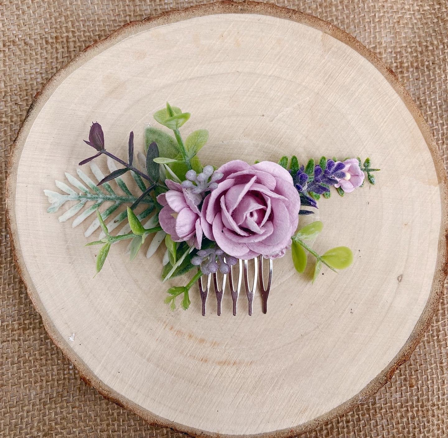 Lilac Flower Hair Comb
