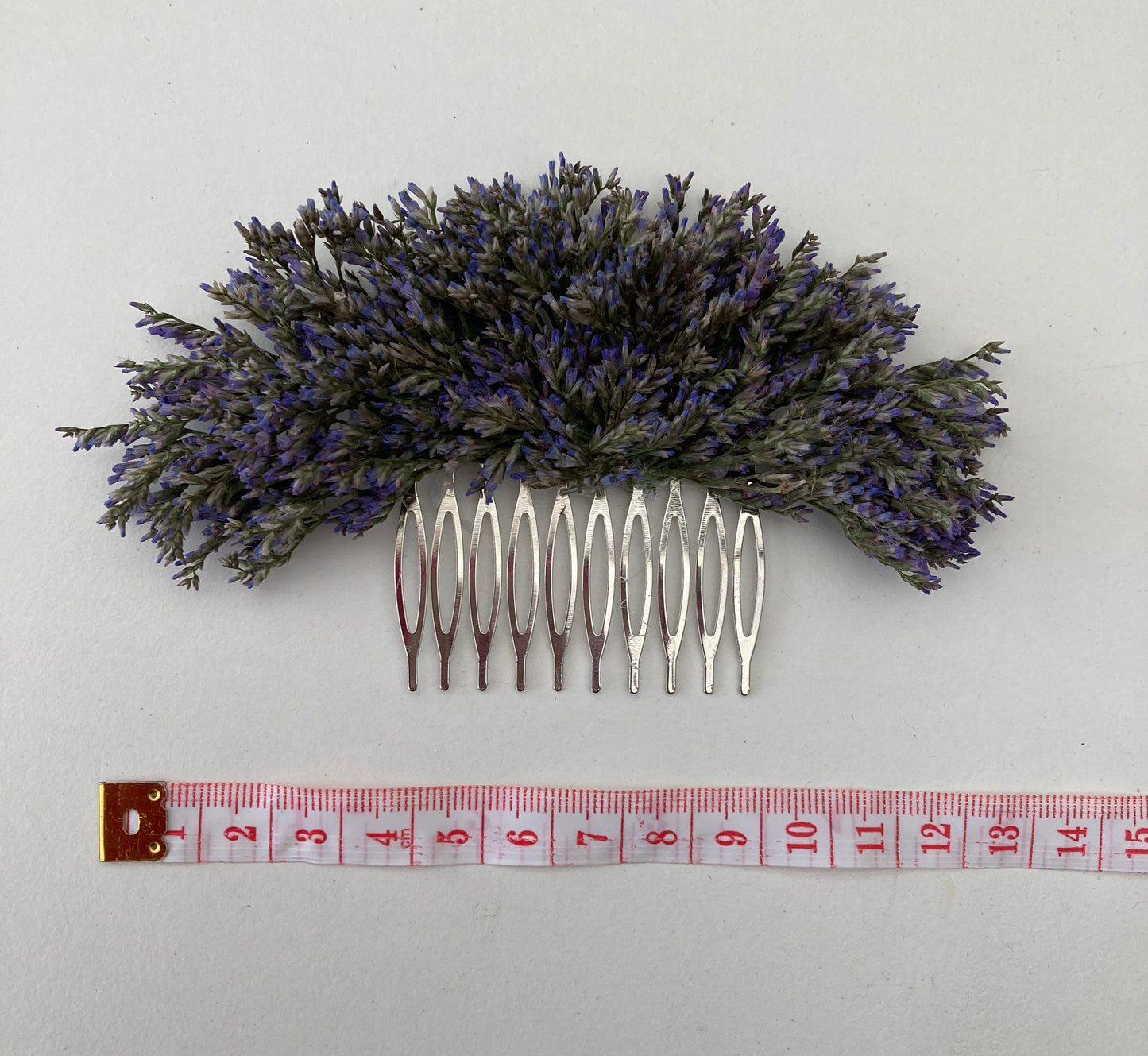 Dried Purple Limonium Flower Hair Comb