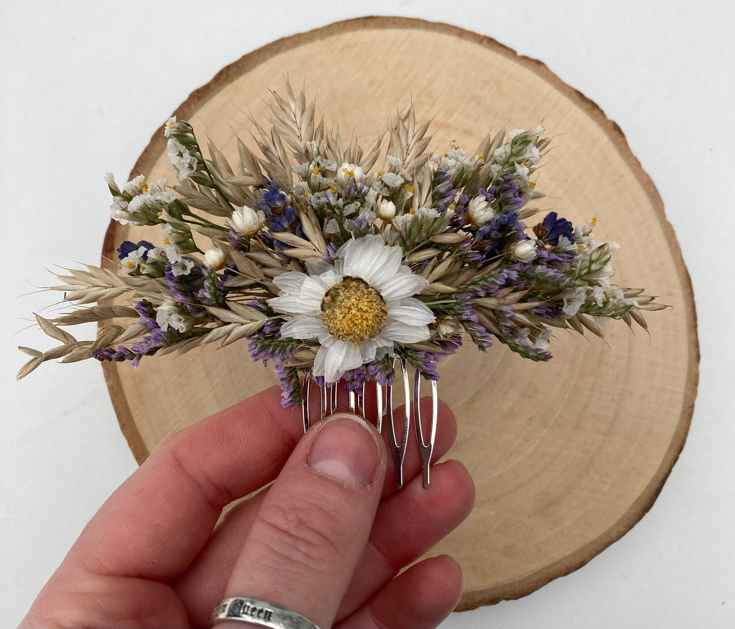 Dried Flower Natural Hair Comb
