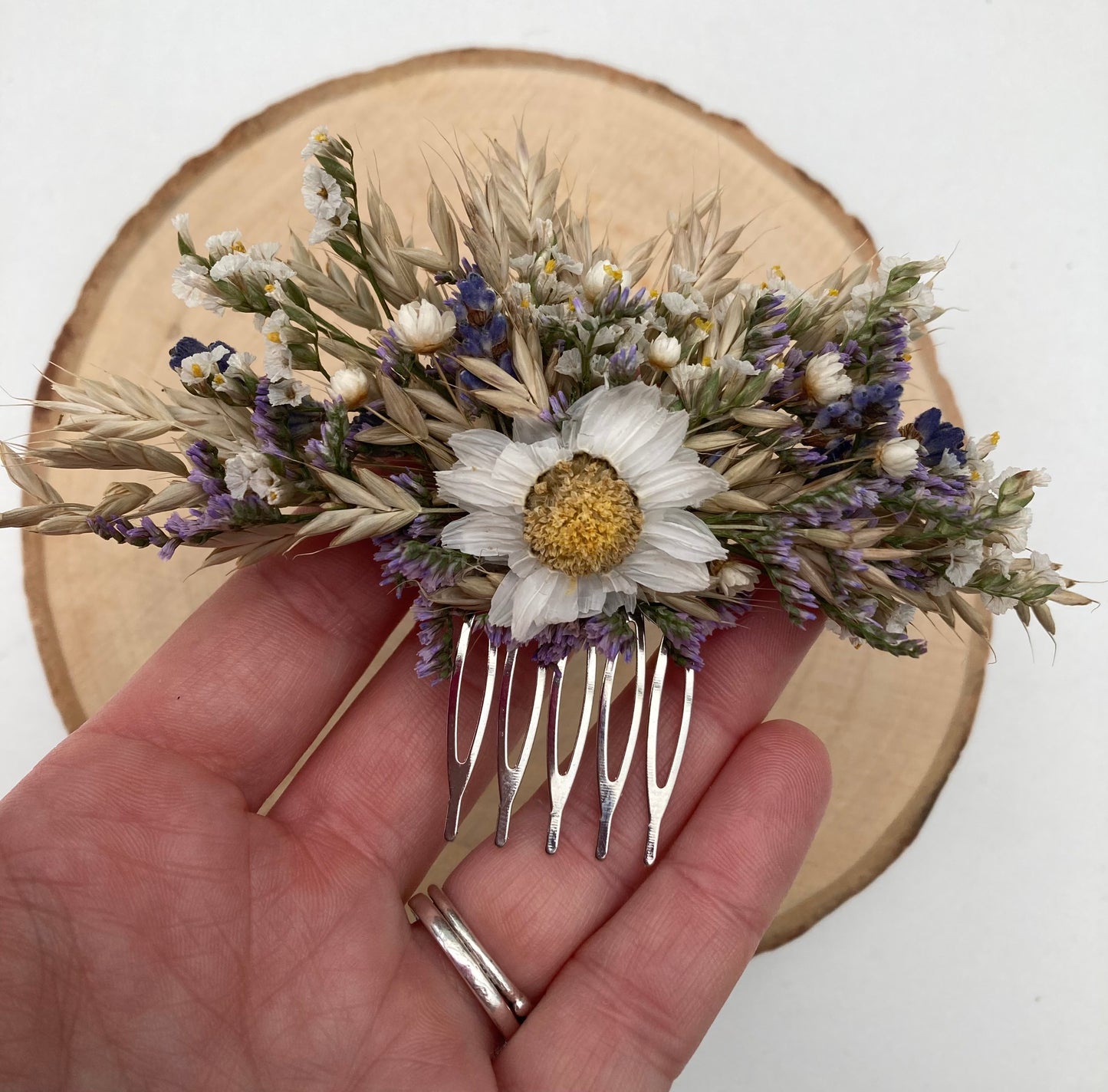 Dried Flower Natural Hair Comb