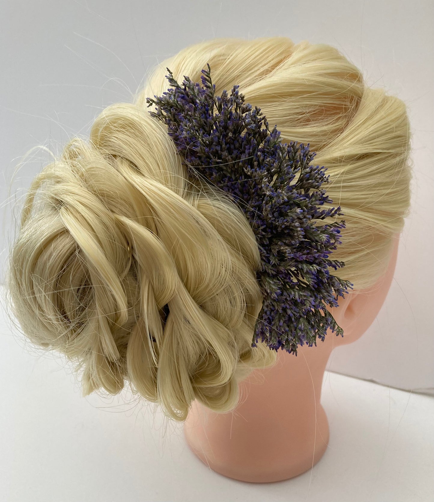 Dried Purple Limonium Flower Hair Comb