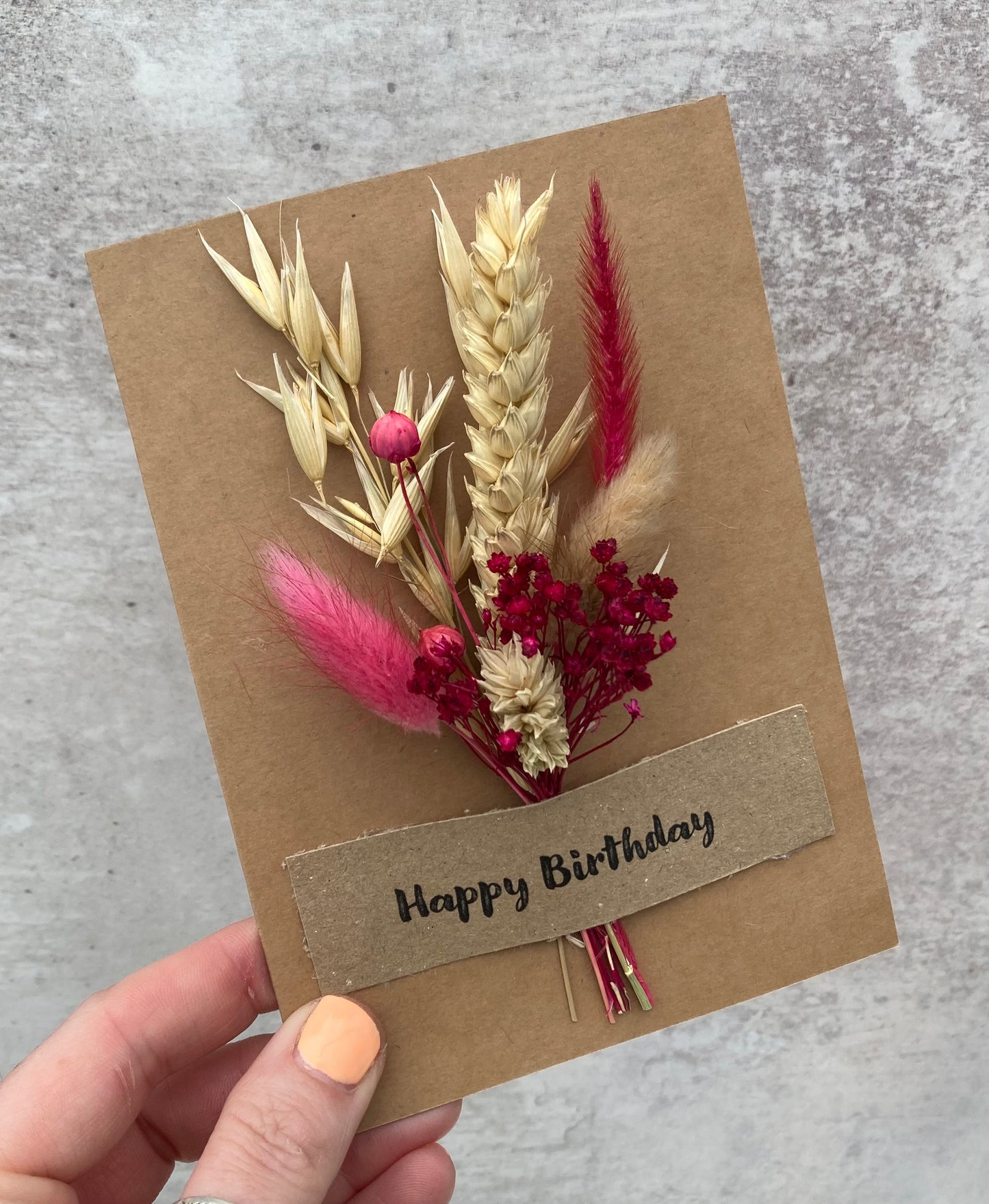 Dried Flower Posy Birthday Card