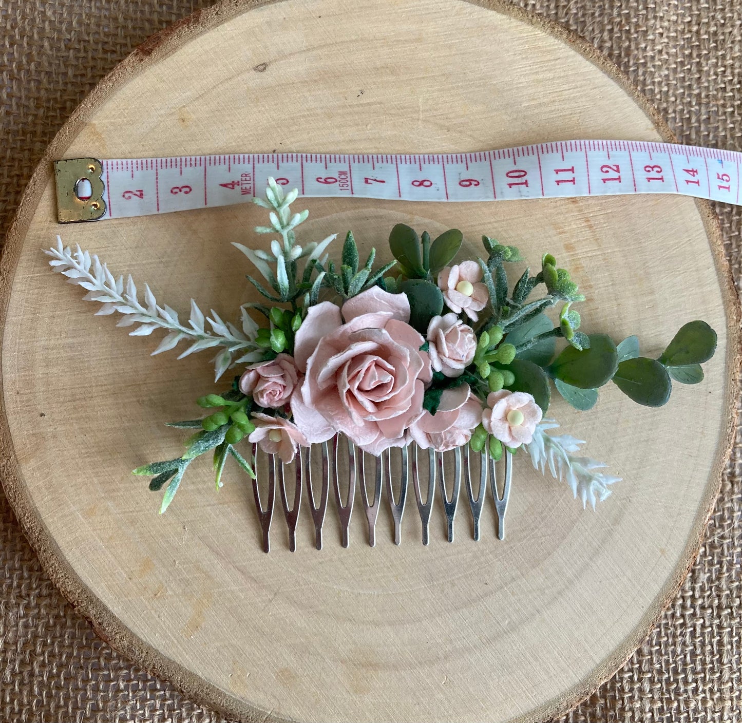 Blush Pink Flower Hair Comb