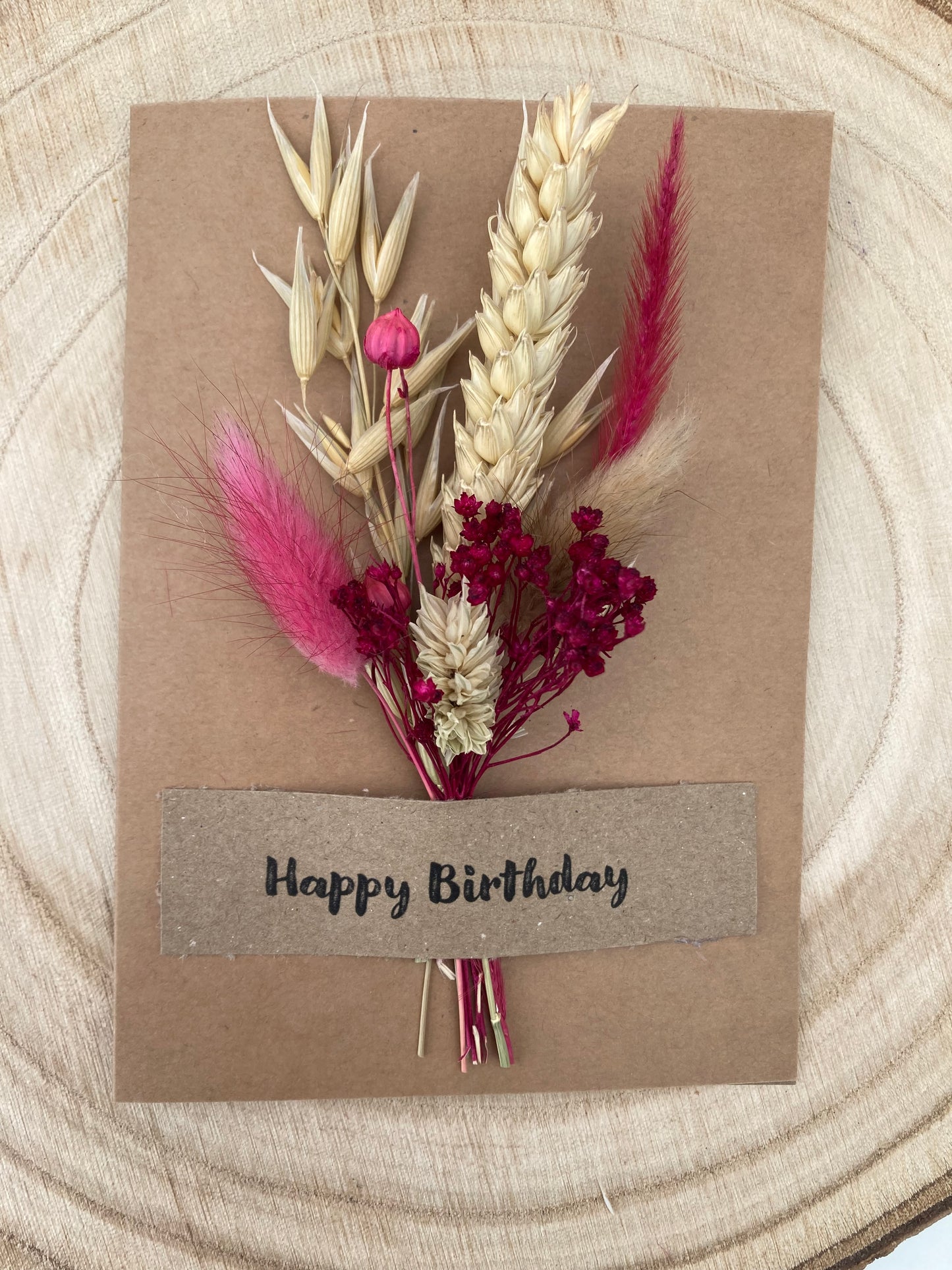 Dried Flower Posy Birthday Card