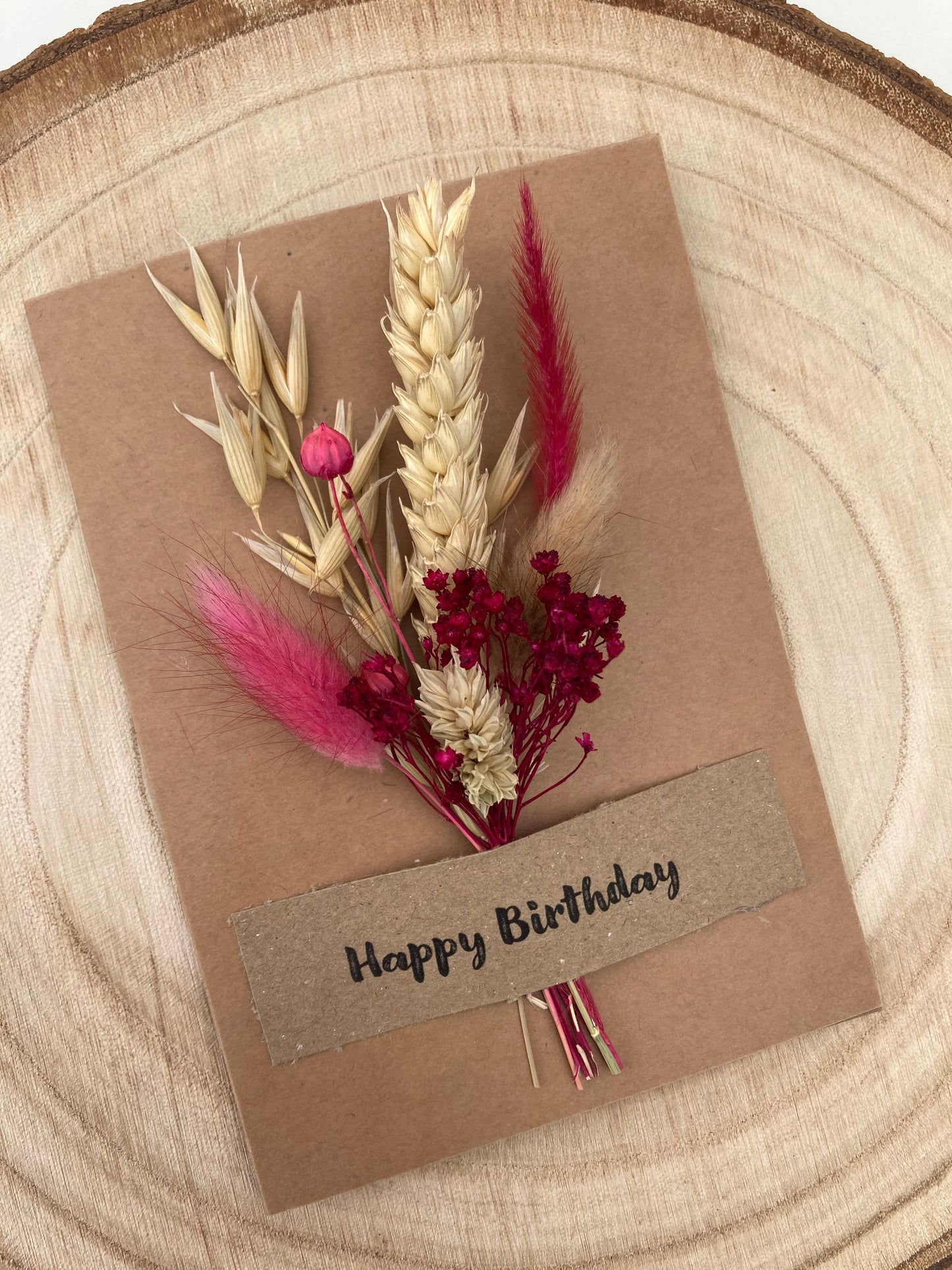 Dried Flower Posy Birthday Card