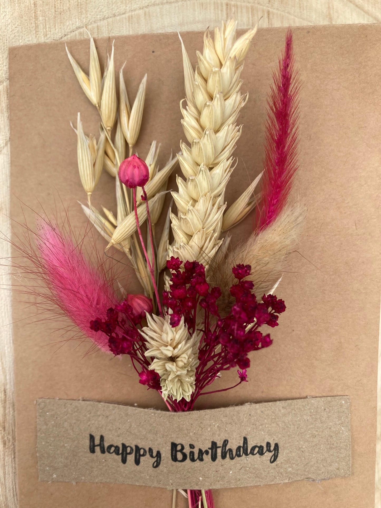 Dried Flower Posy Birthday Card