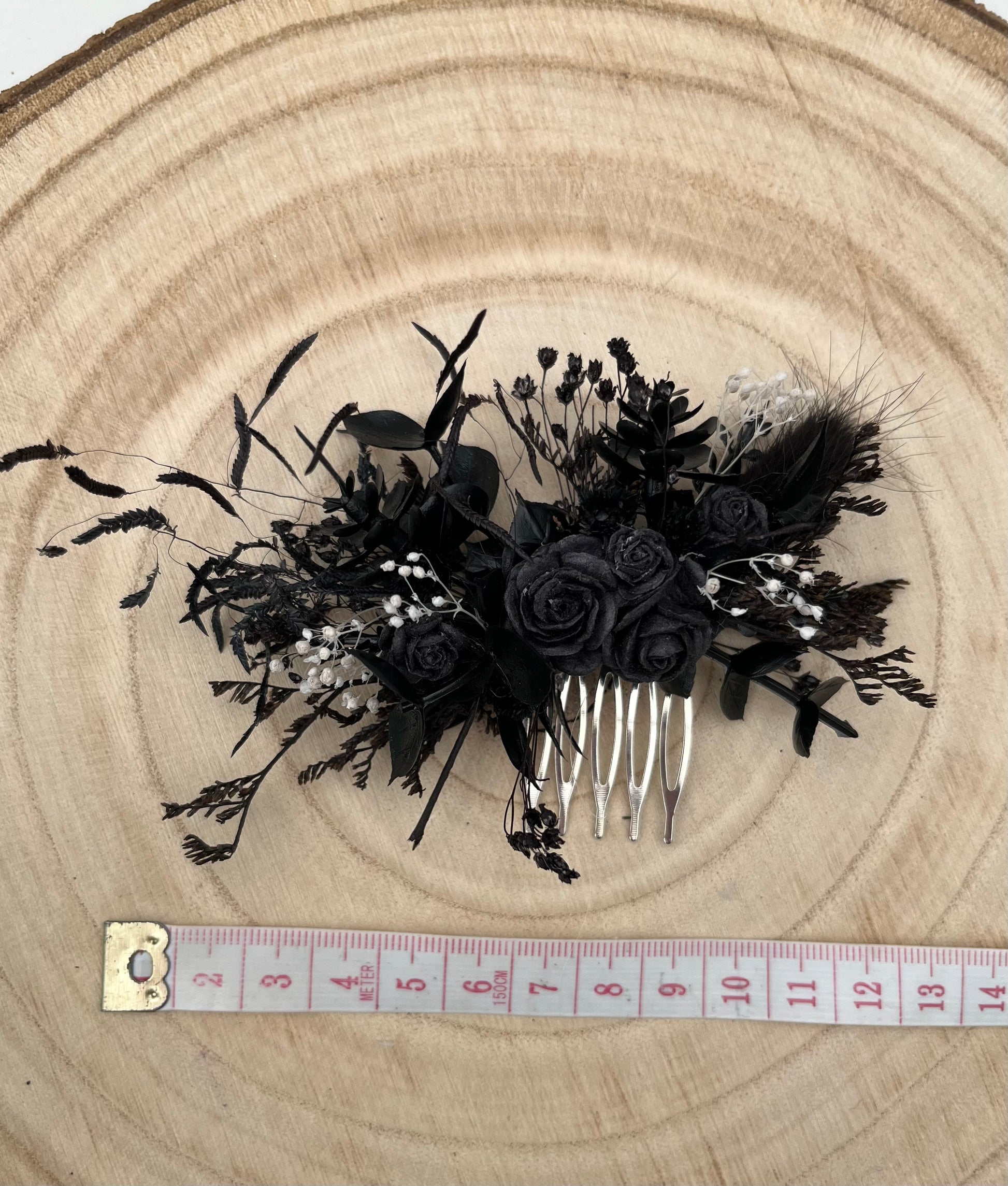 Black gothic hair comb