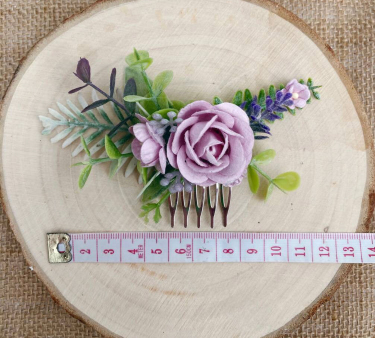Lilac Flower Hair Comb