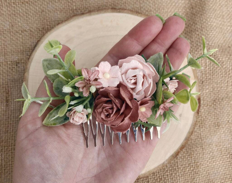 All The Pinks Flower Hair Comb