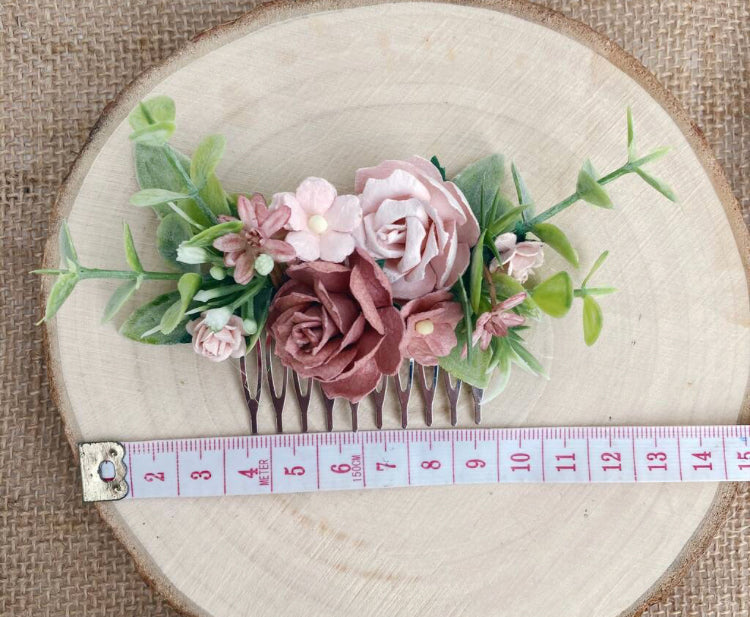 All The Pinks Flower Hair Comb