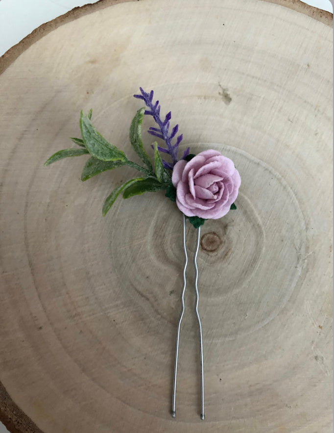 Lilac And Lavender Flower Hair Pins