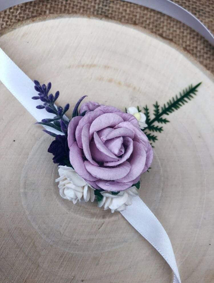 Lilac and Lavender Wedding Prom Wrist Corsage